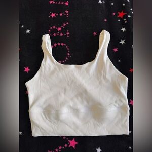 Nike White Ribbed Tank Top